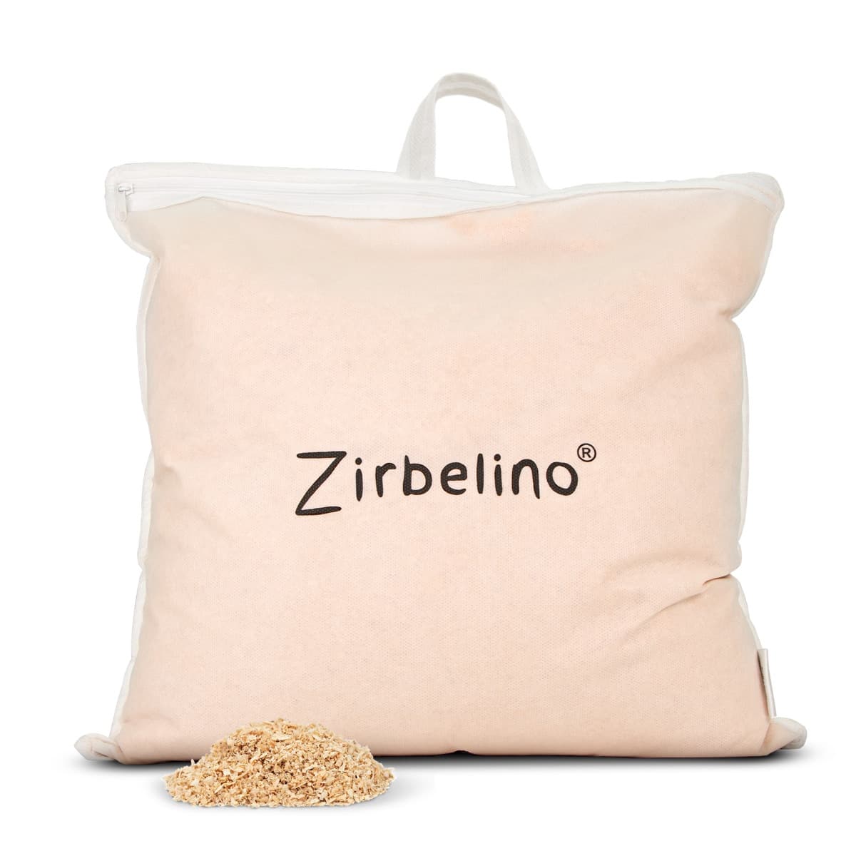 SAUNA-Zirbenkissen 40x40cm mit Henkel 40x40cm, Außenbezug: Polyester