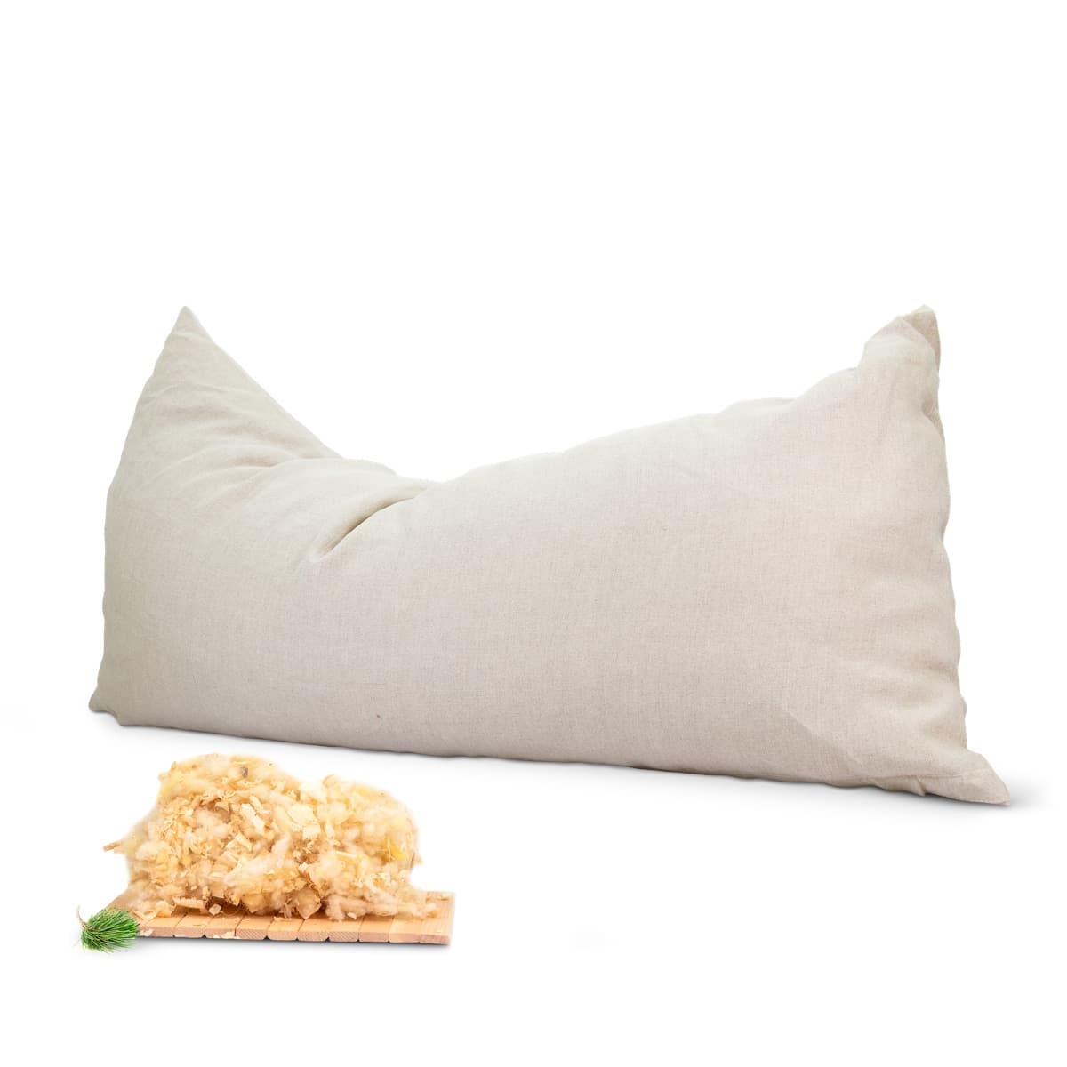 Zirbenschlafkissen 40x80cm (naturbeige) 40x80cm, Außenbezug: Leinen